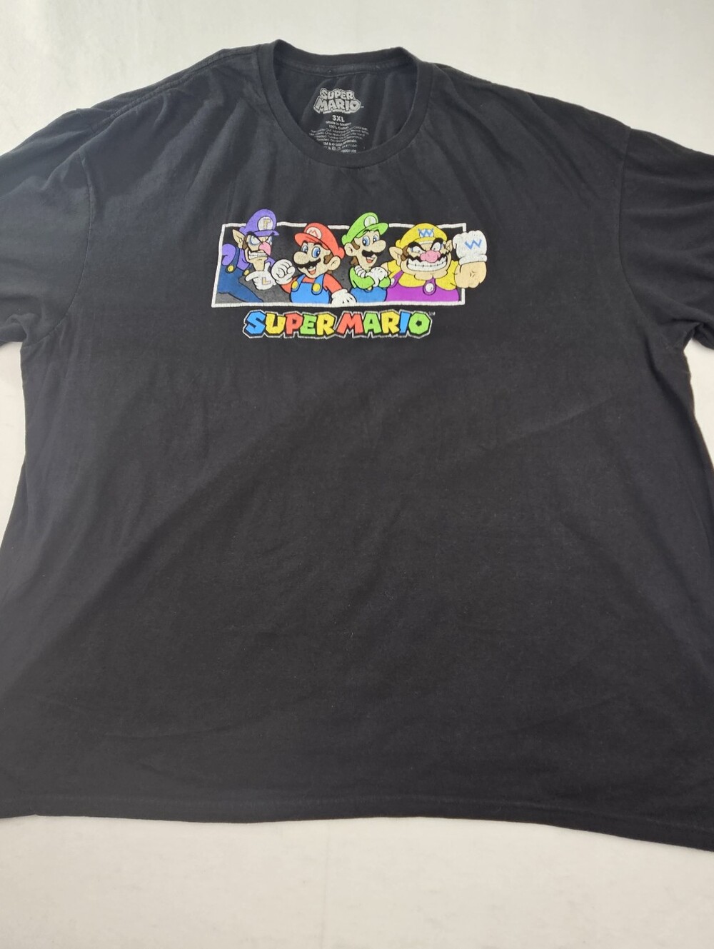 Nintendo Graphic T-Shirt Men's Size 3XL Black Super Mario Luigi Wario Waluigu